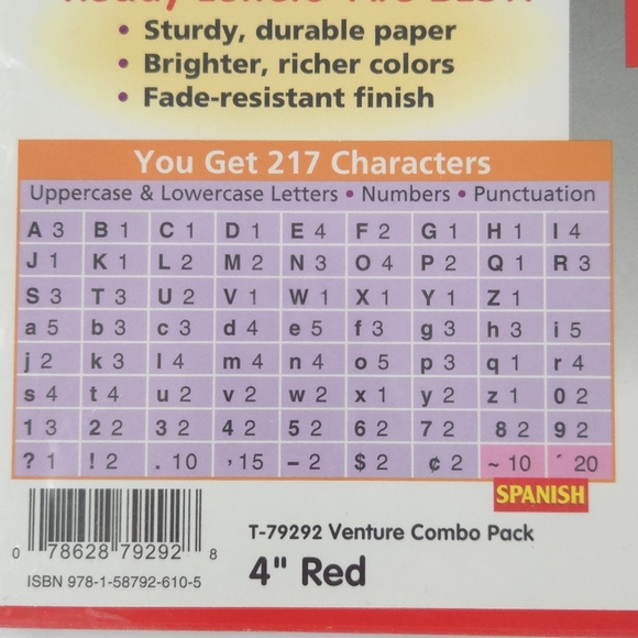 Trend Enterprises Red 4" Teacher Bulletin Board Ready Letters & Metallic Border - Picture 5 of 7